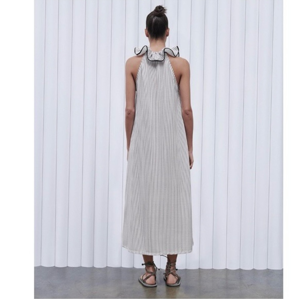 ZARA black & white striped sleeveless dress. Size Large. - Picture 4 of 12